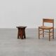 Tabouret bas en bois sculpté français du milieu du XIXe siècle de style gothique