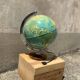 Vintage globe lit wooden foot silver frame deco antique desk