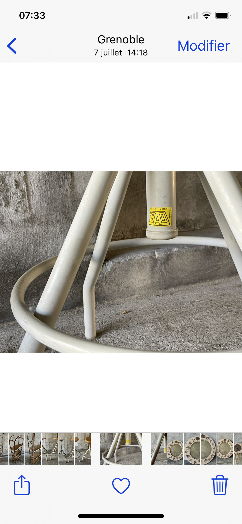 Pair of BAO workshop stools, 1950s