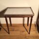 Louis XVI style side table in mahogany and white marble tray.
