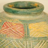 Scarified pansu terracotta vase