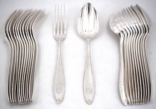 Silverware hotel Georges V, Christofle Albatros, 12 table settings, 24 pieces