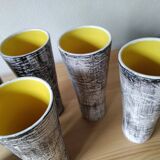 6 ceramic glasses from the 60s