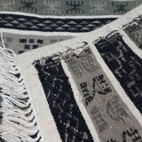 Traditional handmade grey and white black carpet 76x149cm