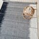 Black and white wool kilim rug 240 x 156