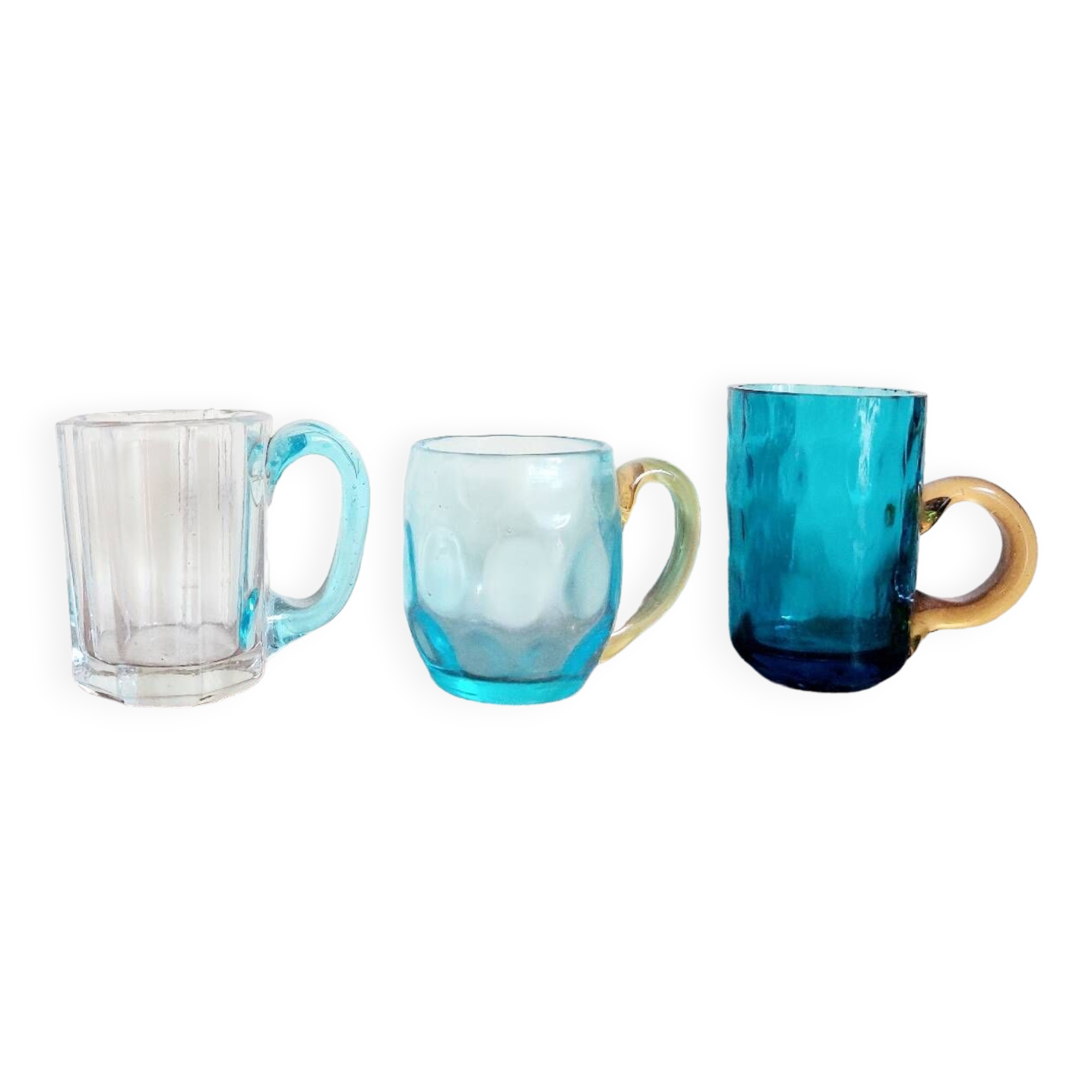 Set of 3 old miniature glasses