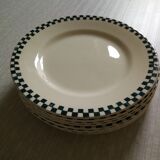 Set of 8 dessert plates Damier Terre de fer