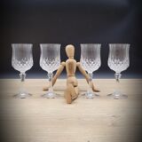 Set 4 verres ciselés en cristal bas