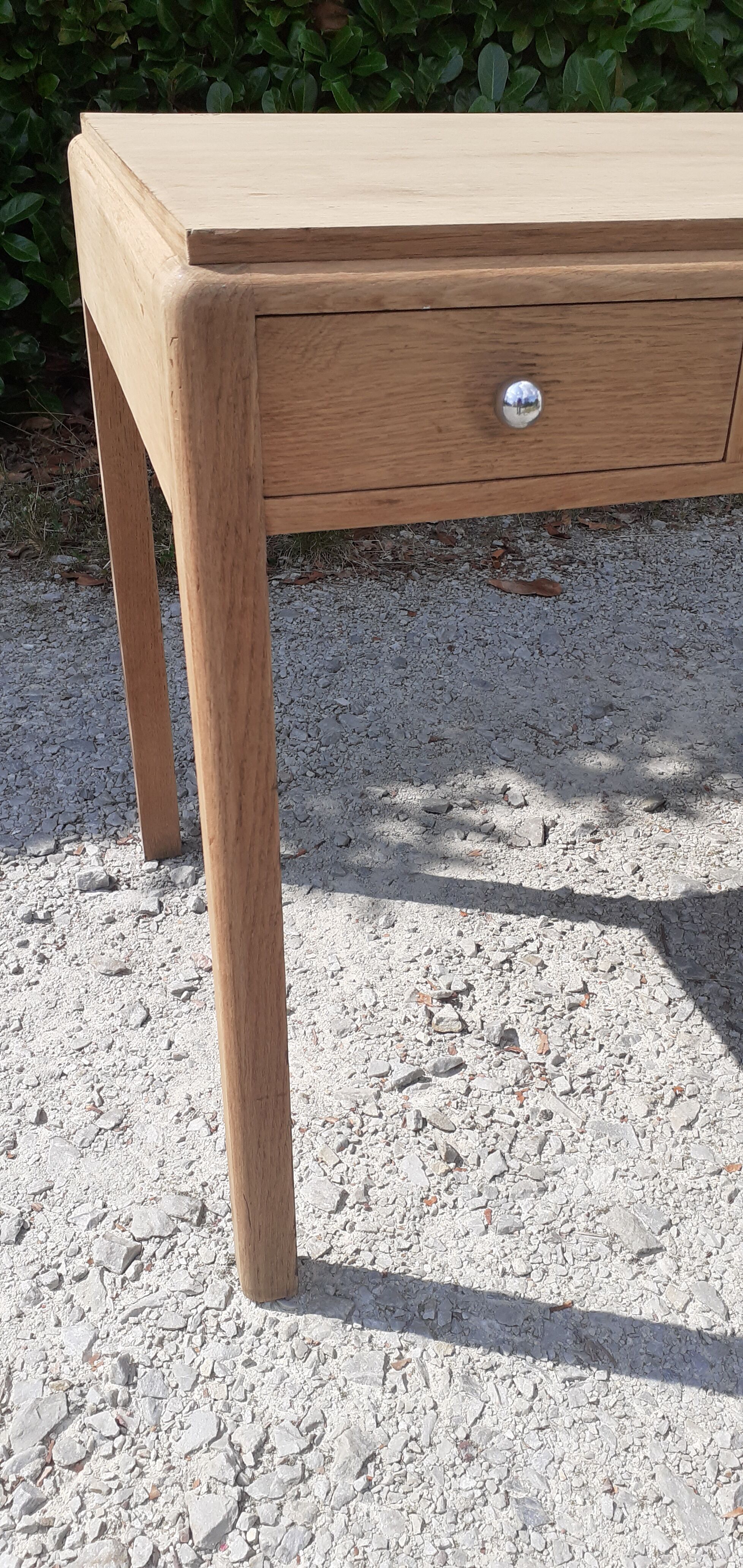 Art deco desk 3 drawers in oak wood raw 30s