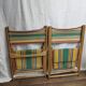 Folding wood and canvas beach chairs 1950