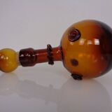 Italian amber glass decanter with stopper, 1960s