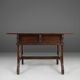 Antique oak Spanish console table with handcrafted drawers, 18th century