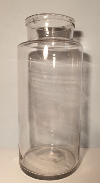 Large light glass vase, bubbled