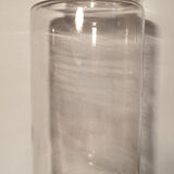 Large light glass vase, bubbled