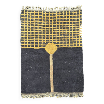 Handmade Berber rug with modern geometric patterns