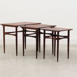 Ensemble de trois tables en palissandre, design danois, années 60, production : Danemark