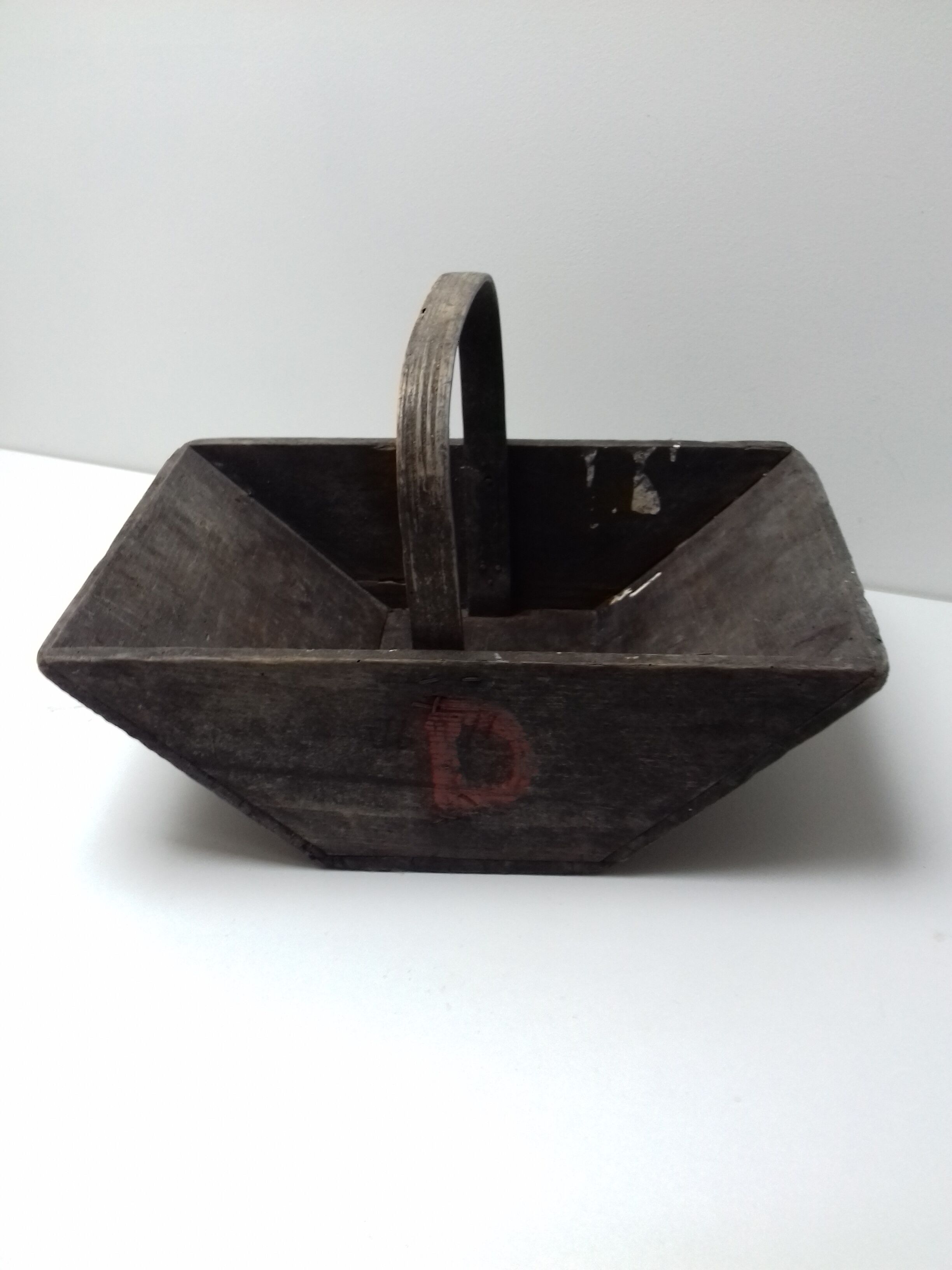 Wooden harvest basket in Bordeaux region