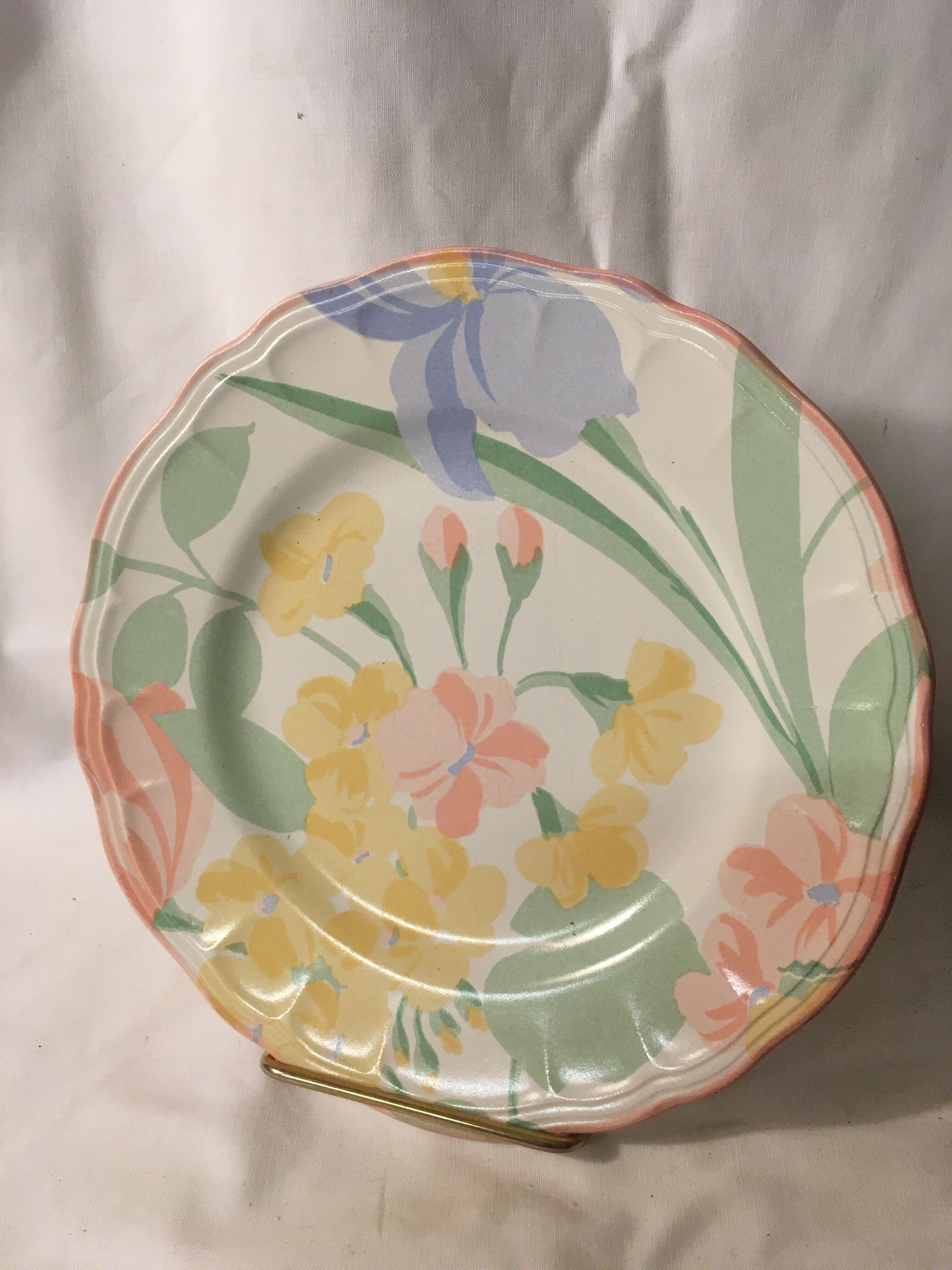 10 dessert plates made of earthenware Salins the baths