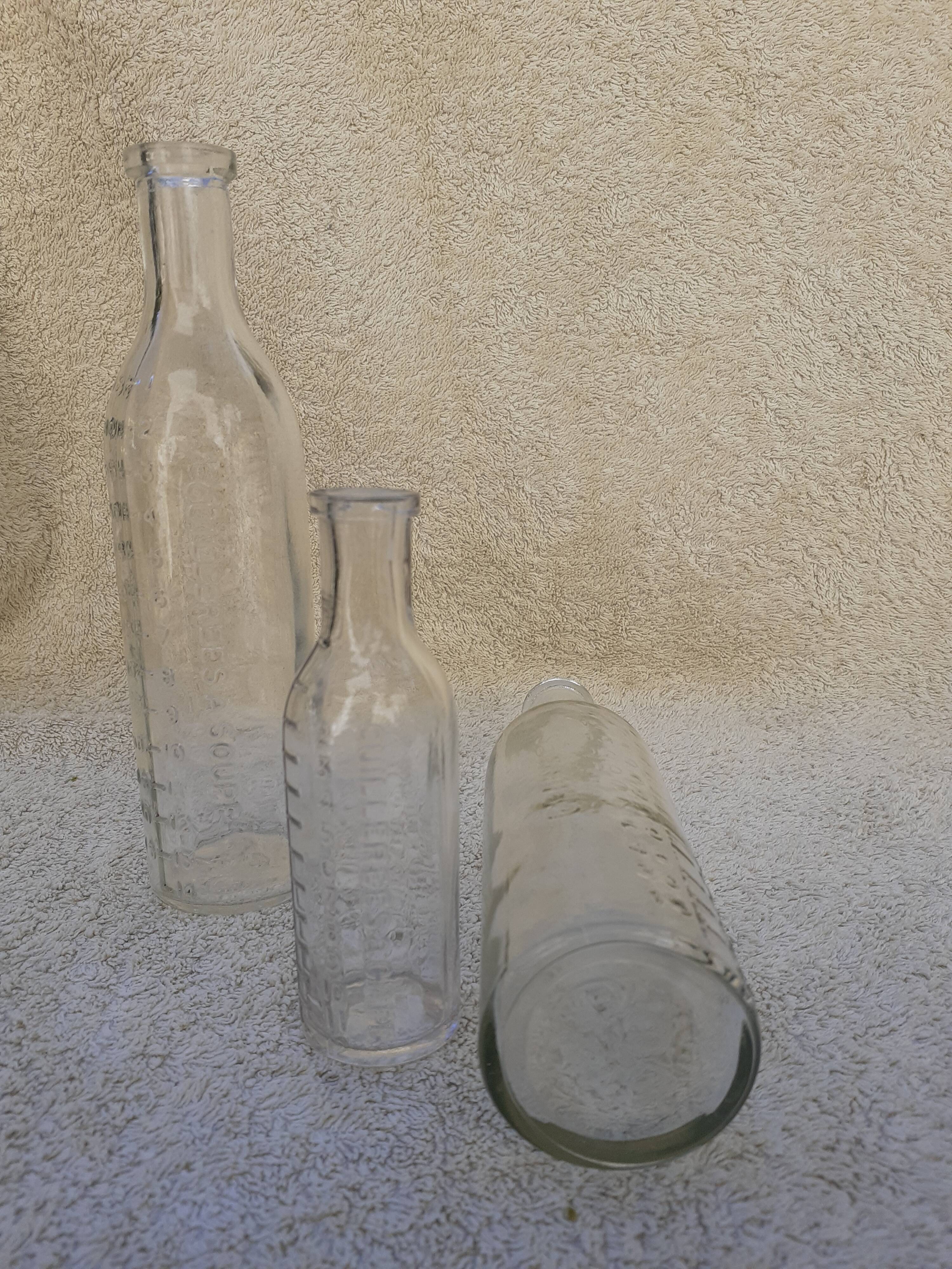 3 Vintage Apothecary Vials