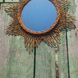 Rattan sun mirror from the 60s/70s