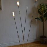 Modernist metal and glass floor lamp