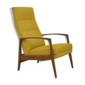 Fauteuil avec repose-pieds pliant, années 1960