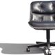 Charles Pollock Knoll office chair in black leather without armrests.