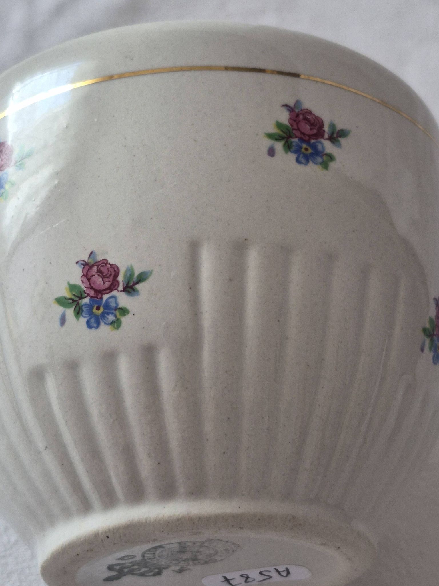 Covered sugar bowl half-porcelain Lunéville Keller and Guerin A587