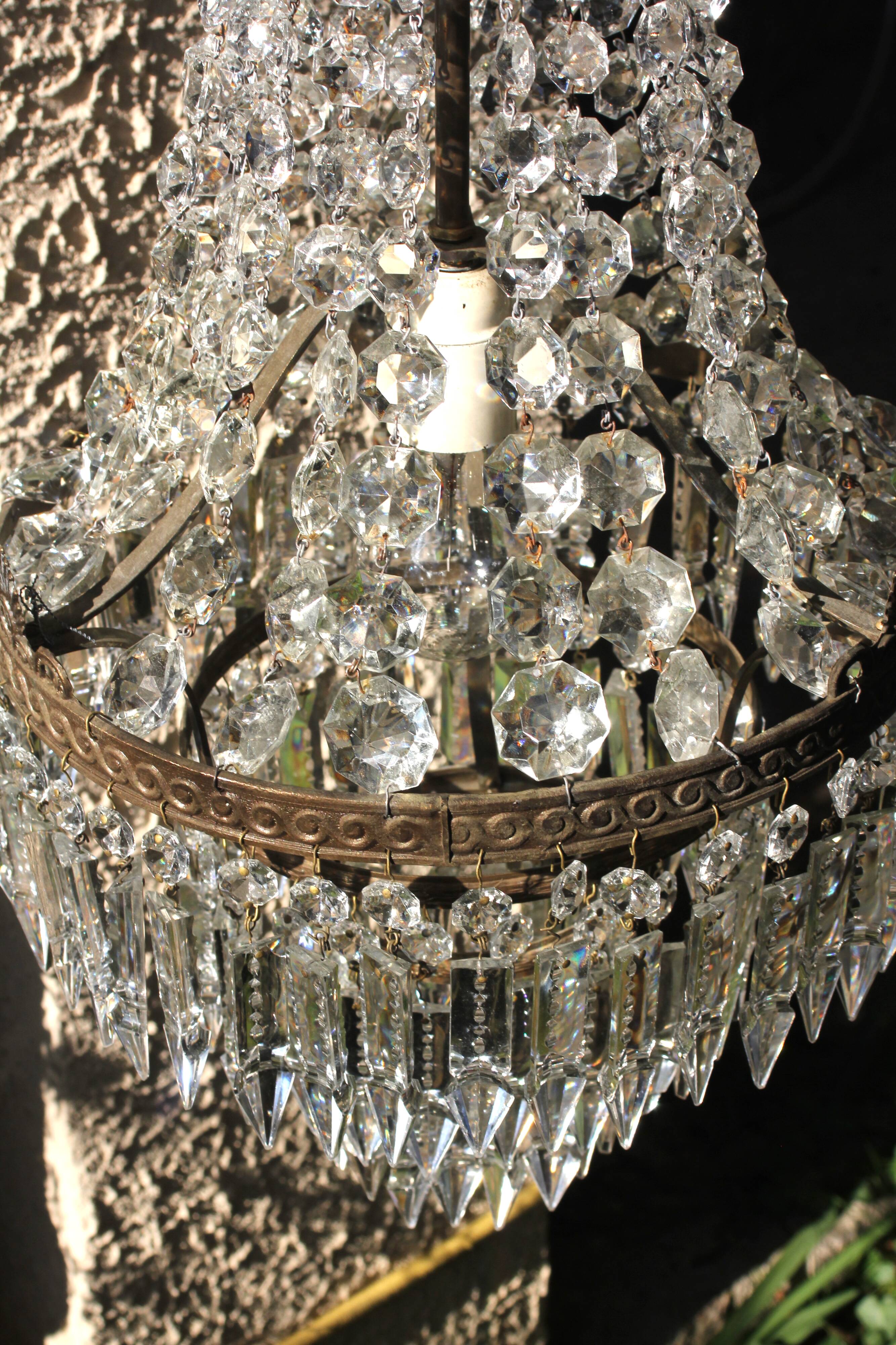 Art Deco hot air balloon chandelier with tassels