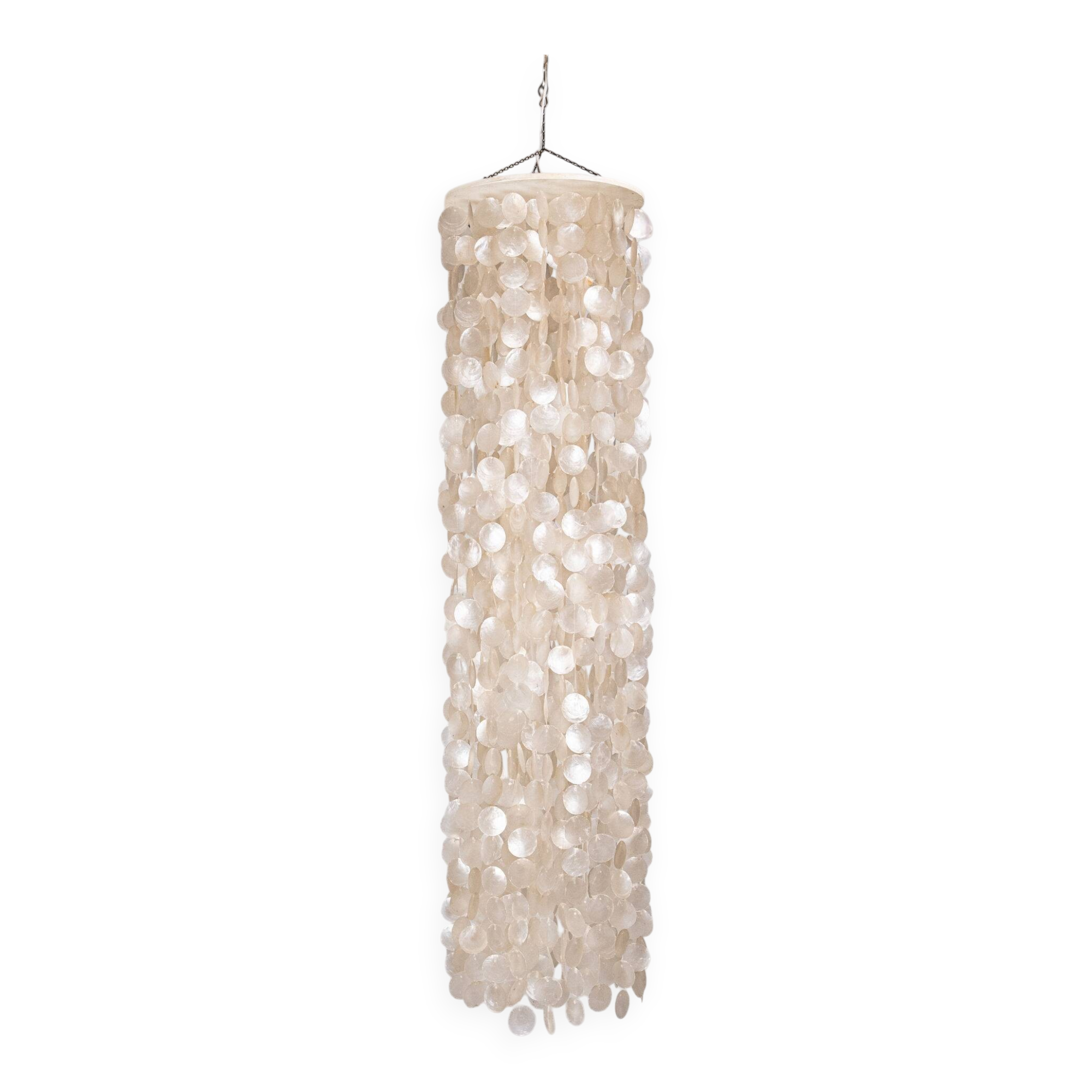 Large mother-of-pearl chandelier in the style of Verner Panton, 1980s.