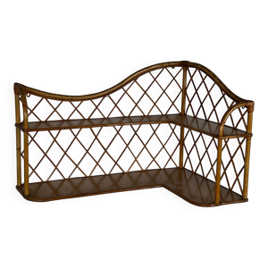 Étagère murale de coin - rotin