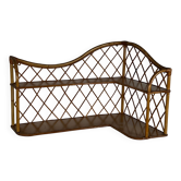 Corner wall shelf in rattan attributed to Audoux-Minet.