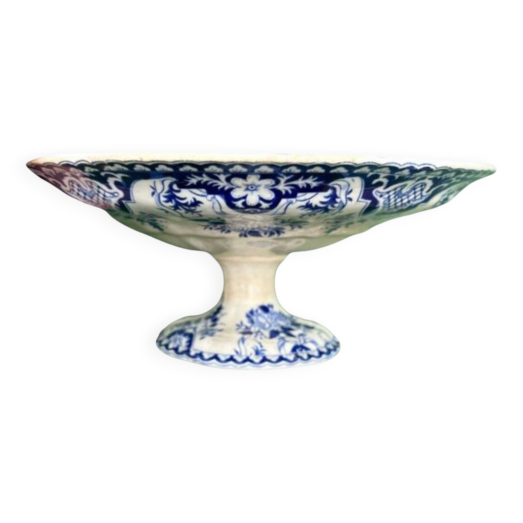 Gien - monogrammed pedestal cup