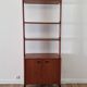 Freestanding Italian bookcase in teak and brass from the 60s