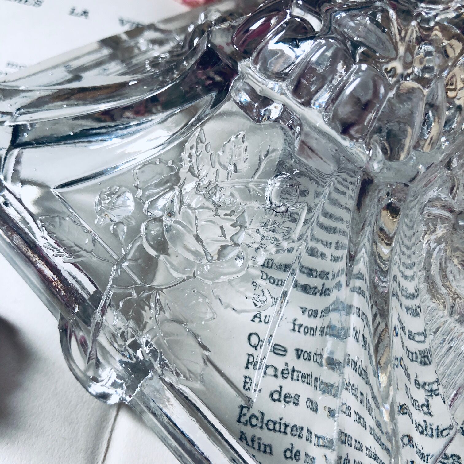glass candlestick "The lion and the rose"