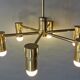 Luster 6 Italian gilded brass fires 1970
