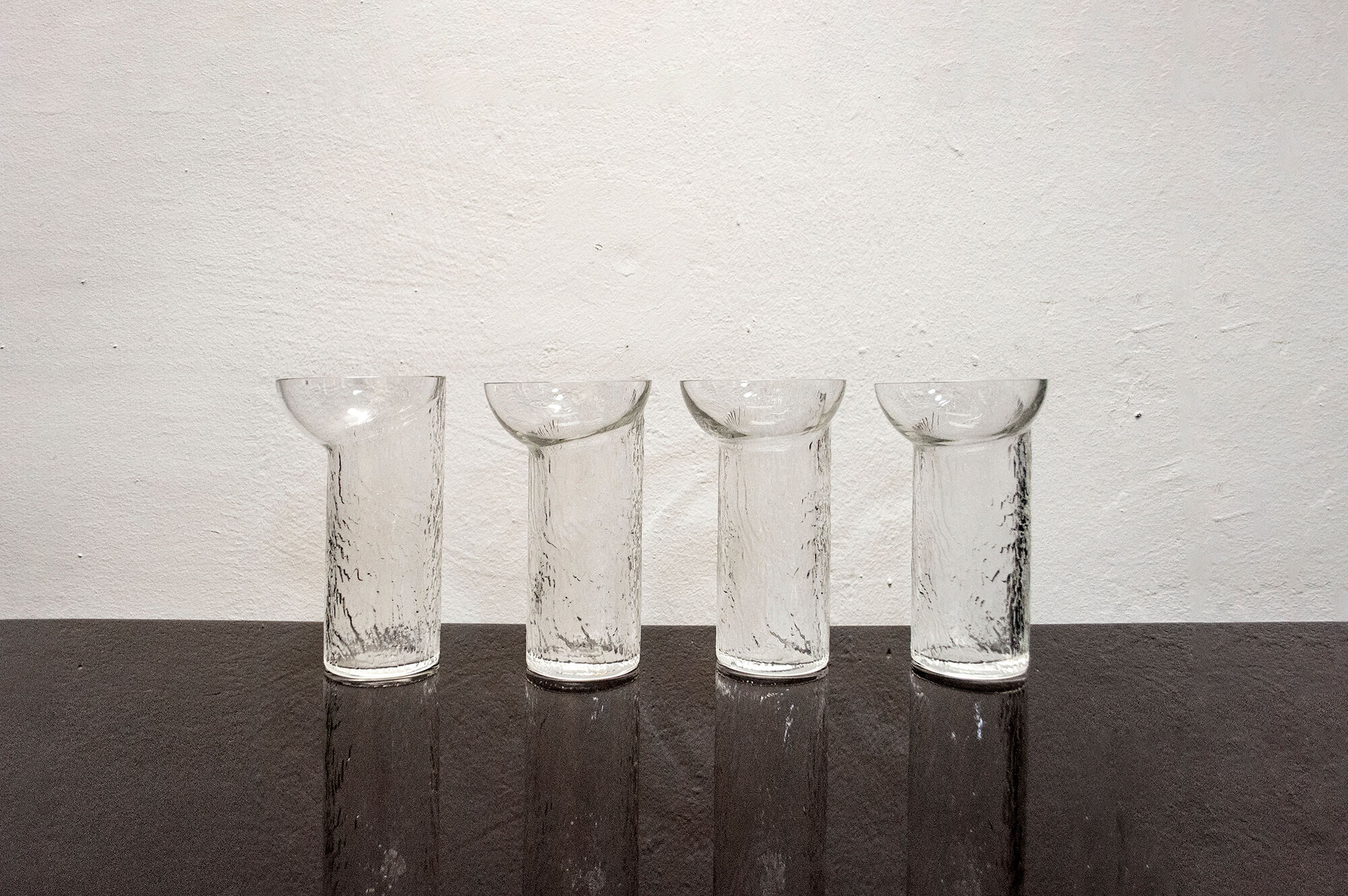 Set of four crystal glasses by Edoardo Dal Seno for Arnolfo di Cambio Italia Anni '70
