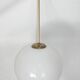 Mid-Century Modern pendant light, 1950s, brass and glass, 25 cm globe