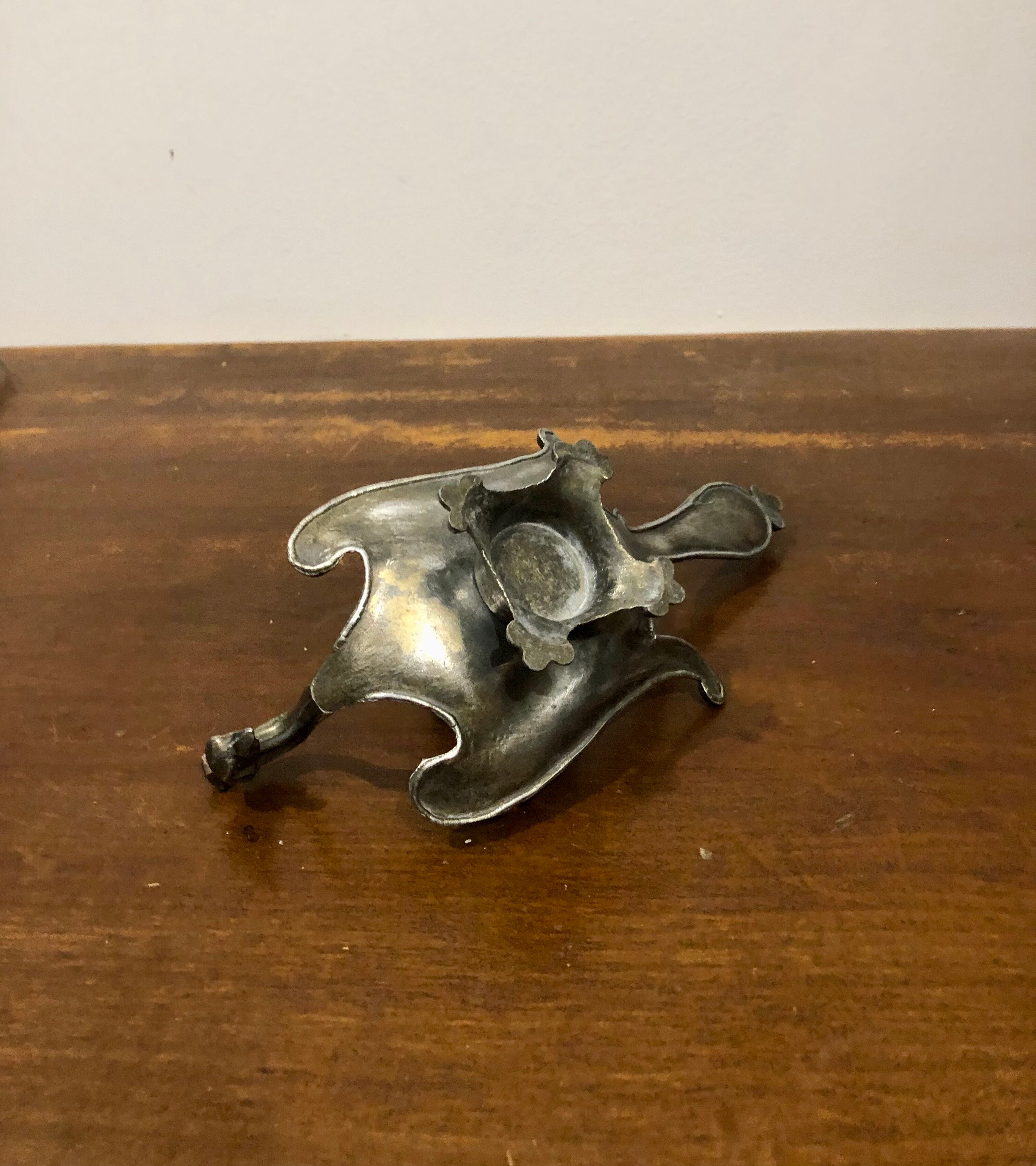 Brass peacock candle holder