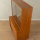 1950s display cabinet, walnut veneer, glass sliding doors