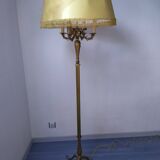 Floor lamp gilded bronze tripod 4 fires