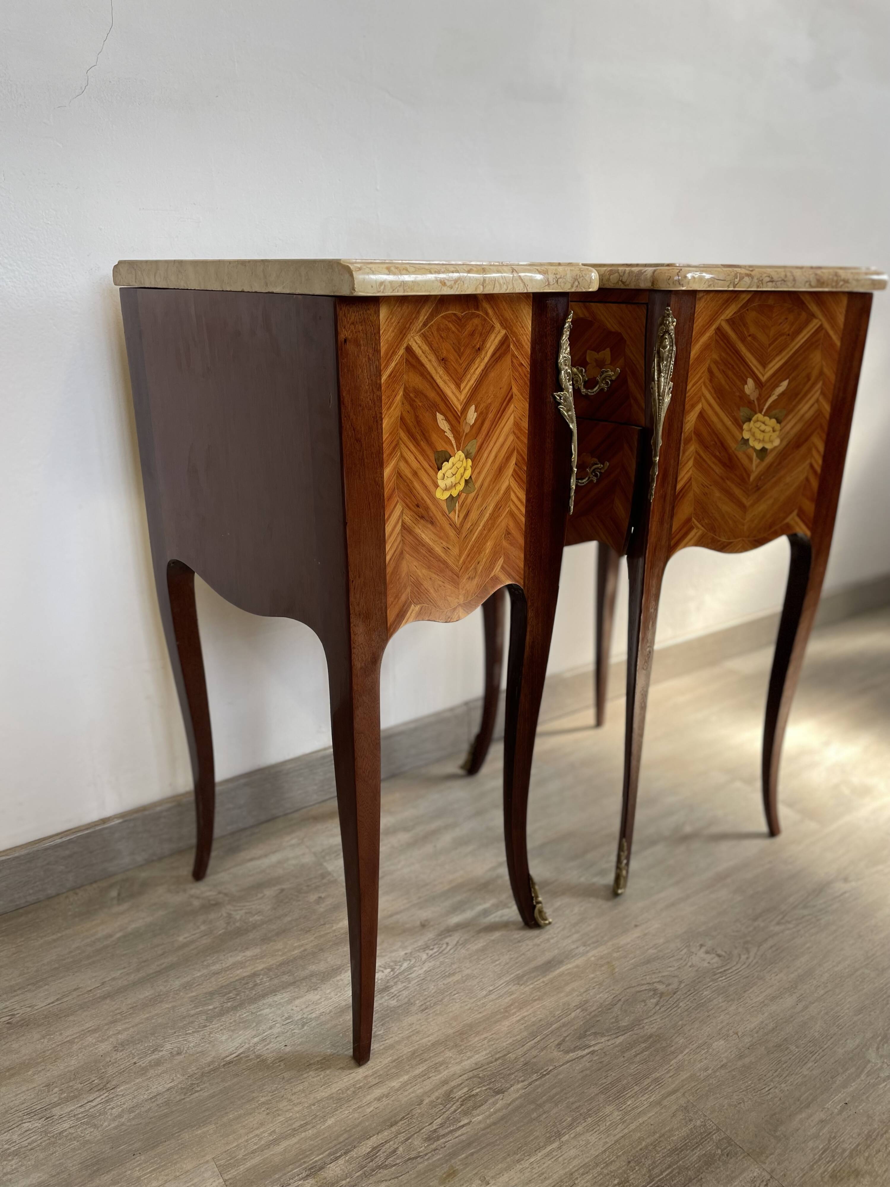 Louis XV style bedside tables