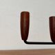 Teak candlestick in mid-century Danish string style, 1960s.