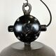 Dark grey enamel industrial factory lamp from elektrosvit, 1960s