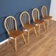 Retro Blonde Ercol Model 383 Dining Table & Four Model 370 Windsor Kitchen Dining Chairs
