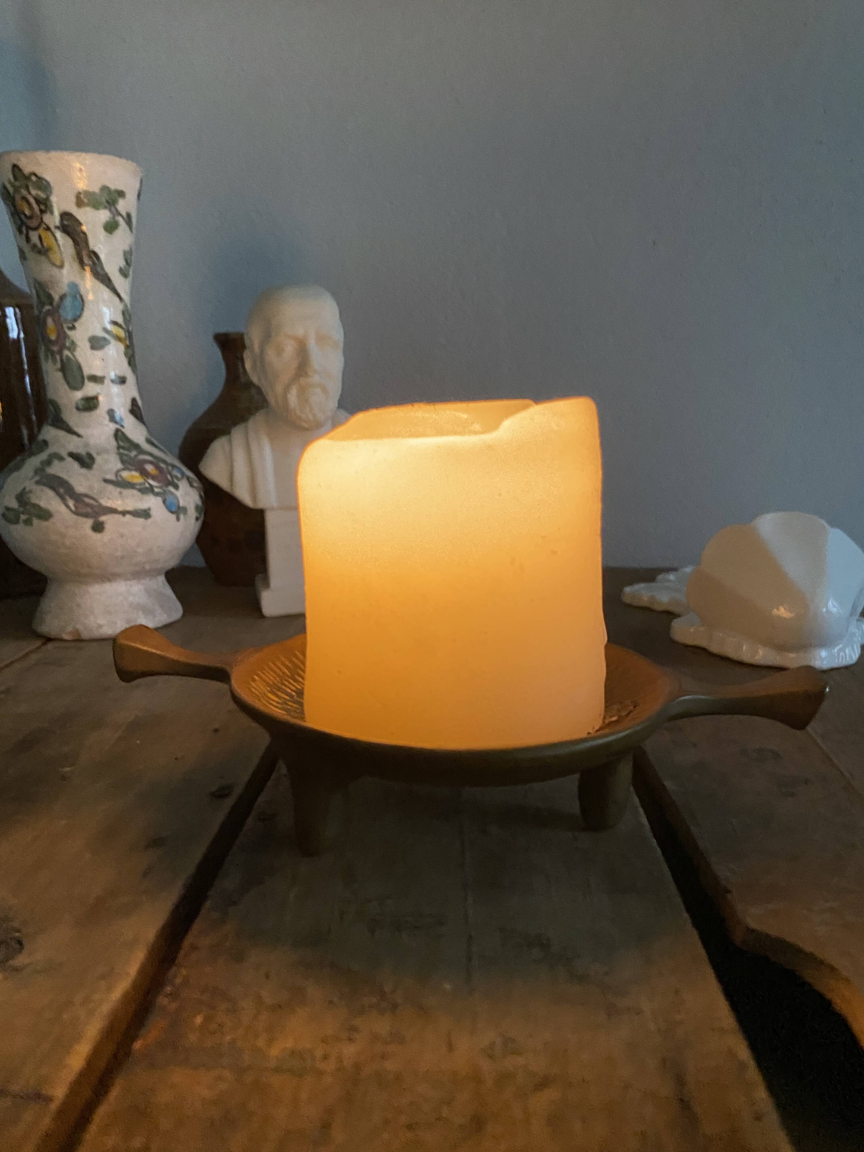 Solid brass candle holder, 1950