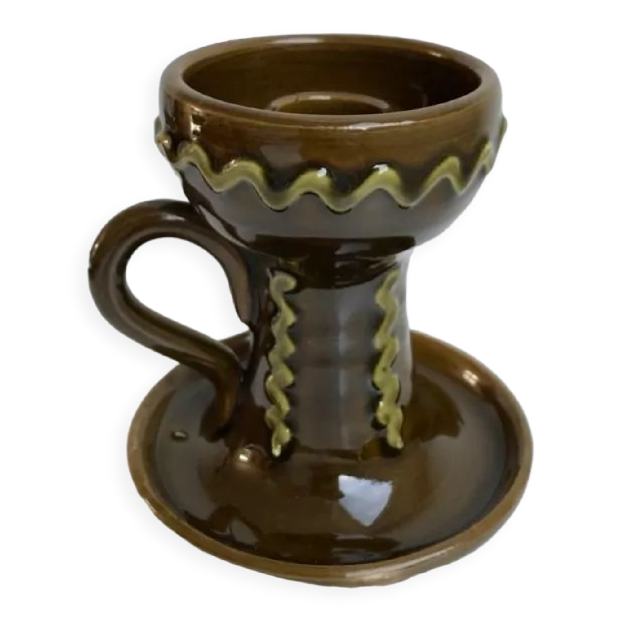 Ceramic candle holder italy 70s