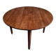 Antique round dining table in cherry wood, France, circa 1920.