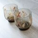 Set of 2 vintage smoked glasses - Luminarc Tivoli wheat ear pattern - year