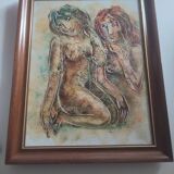Huile sur toile.Calvin Burnett orginal